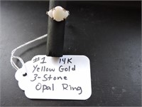 14K Yellow Gold 3-Stone Opal Ring