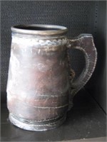 Leather Tankard with Silver Rim/Crest