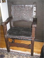 Italianate Armchair: Leather, 16th-17th Century