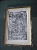 Framed Etching: "Ave Maria"