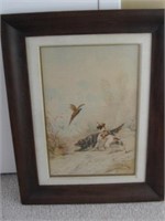 Watercolor: Two Setters with Pheasant