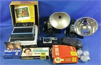 Asst Vintage Kodak cameras & bulbs