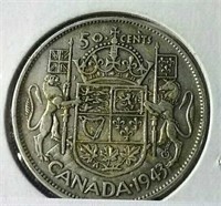Canada Silver Half Dollar -1943