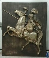 Large Knight On Horse 3D Plaque