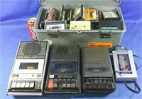 Assorted cassette players and cassettes