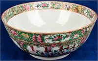 Large Antique Chinese Export Rose Medallion Bowl