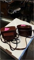 Two Antique Kodak Cameras with Leather Cases