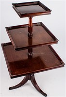 Furniture Mahogany Wood 3 Tiered Server Table