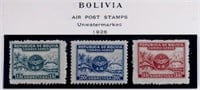 BOLIVIA MINT/USED AVE-FINE