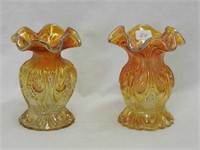 Lot of 2 Rococo vases - marigold