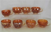 Lot of 8 M'burg Hobstar & Feather punch cups