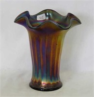 Thin Panel 5 3/4" ruffled top vase - purple
