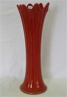 N's Thin Rib 14 1/2" vase - Chinese coral