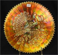 Peacocks 9" plate w/ribbed back - marigold