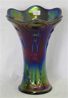 Beaded Bullseye 8" vase - purple