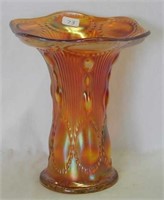 Beaded Bullseye 7" vase - marigold