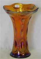 Beaded Bullseye 8" vase - amber