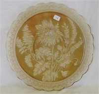 Chrysanthemum chop plate - honey amber