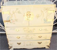 Furniture Asian White Lacquer Chest of Drawers