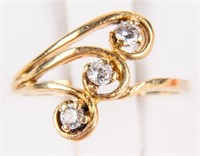 Jewelry 10kt Yellow Gold Diamond Swirl Ring