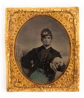 CIVIL WAR 1/6 PLATE TINTYPE OF A UNION SOLDIER