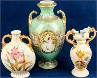 Mixed Lot Nippon Moriage & Porcelain Vases