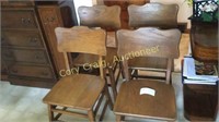 FOUR WOOD AND GLUED DININING ROOM CHAIRS