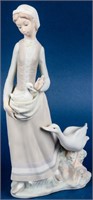 Retired Lladro Girl With Goose #4815 Matte Finish