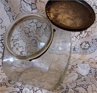 Glass Cookie Jar with flip open lid