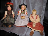 1 Soviet Union Doll, 2 Porcelain Interna'l Dolls