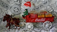 Cast Iron Coca Cola Wagon & Horse