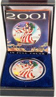 Coin 2001 Painted American Silver Eagle in Box