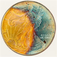 Coin Rainbow Toned 1998-P American Silver Eagle