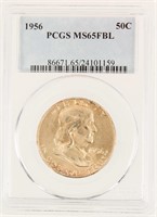 Coin 1956-P Franklin Silver Half-Dollar MS65FBL