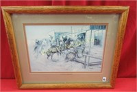 (A) CM Russell Framed Print "In Without Knocking"