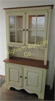 Country Style Oak China Hutch, Lighted