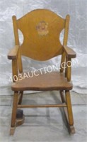 Vintage Wooden Baby Nursery Rocking Chair