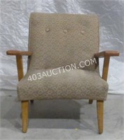 Vintage Patterned Wooden Arm Chair