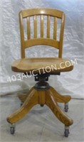 Vintage Wooden Rolling Office Chair
