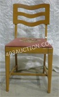 Vintage Floral Wooden Kitchen Chair Seat