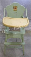 Vintage Wooden Baby High Chair Seat