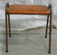 Vintage Orange Small Cushioned Stool Seat
