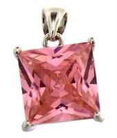 Princess Cut 4.00 ct Pink Sapphire Pendant