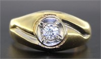 14kt Gold Men's Diamond Solitaire Ring