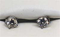 14KT WHITE GOLD .90CTS DIAMOND STUD EARRINGS