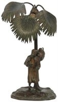 Austrian Bronze Cold Painted Boudoir Lamp