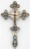 19th Century Russian Silver & Enamel Crucifix