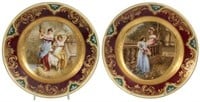 Pr. 9.5 in. Royal Vienna Porcelain Plates