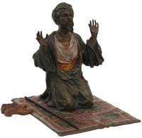 Bergman Cold Painted Bronze Arab In Prayer