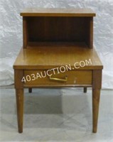 Two Tier Legged Wooden End Table